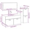 vidaXL Set di Mobili da Bagno 4 pcs Rovere Nero 90 x 38,5 x 50 cm