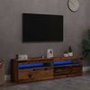 vidaXL Mobili Porta TV con LED 2 pz Legno Antico in Legno Multistrato