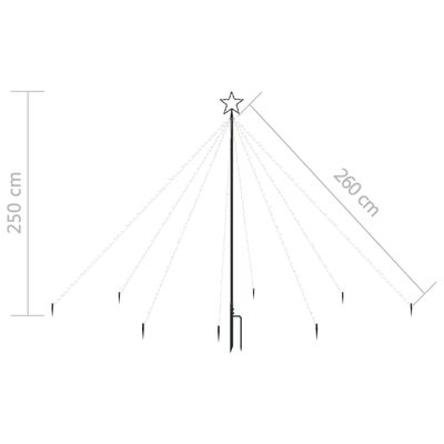 vidaXL Luci per Albero di Natale Interni Esterni 400 LED Blu 2,5 m