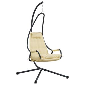 vidaXL Sedia uovo sospesa Acciaio 94 x 107 x 196,5 cm Beige