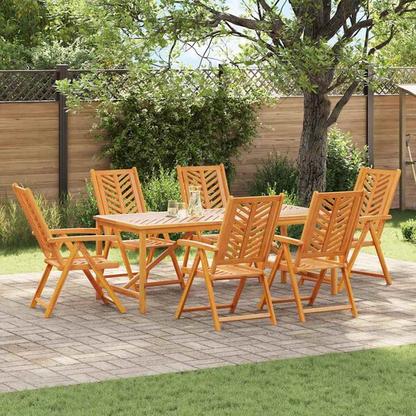 vidaXL Set da Pranzo per Giardino 7 pcs Marrone