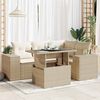 vidaXL Set Divano da Giardino 5 pz con Cuscini Beige in Polyrattan