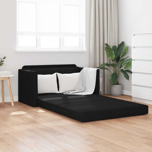 vidaXL Divano letto 110cm Nero Tessuto