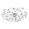 vidaXL Lampadario Foglie e Bracci in Cristallo Acrilico 5 E14 Viola