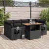 vidaXL Set Divani da Giardino con Cuscini 7pz Nero Polyrattan
