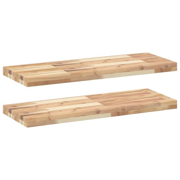 vidaXL Mensole da Parete 2 pz 100x30x4 cm Legno Acacia Non Trattato