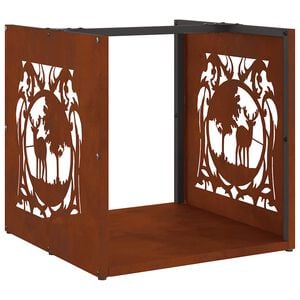 vidaXL Rastrelliera per Legna da Ardere 40x40x40 cm in Acciaio Corten