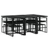 vidaXL Set da Pranzo da Giardino 11 pz con Cuscini in Polyrattan Nero