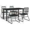 vidaXL Set da Pranzo da Giardino 5 pz Nero in Rattan PVC