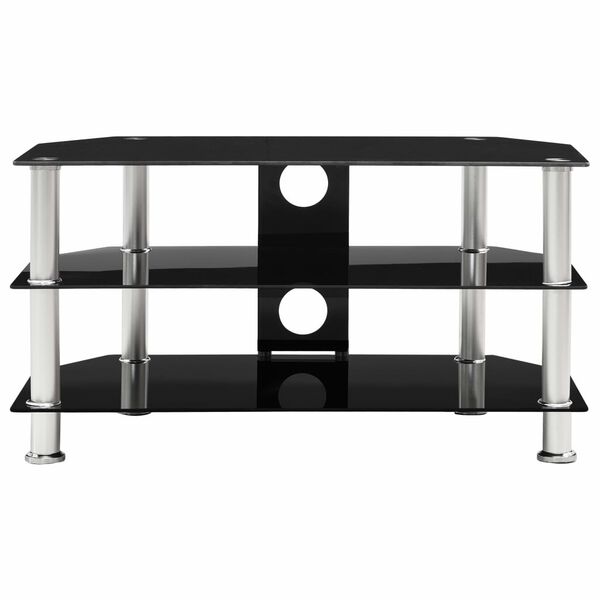 vidaXL Mobile Porta TV Nero 75x40x40 cm in Vetro Temperato