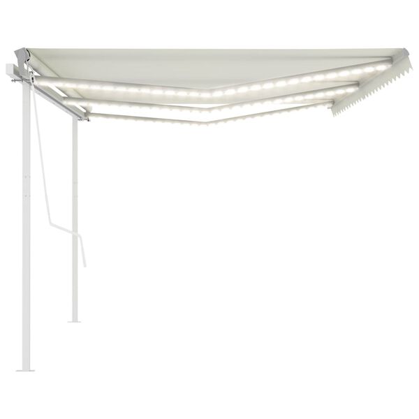 vidaXL Tenda da Sole Automatica con Sensore Vento e LED 6x3,5 m Crema