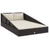 vidaXL Lettino da Giardino Nero 110x200 cm in Polyrattan