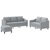 vidaXL Set di Divani 3 pz con Cuscini Grigio Chiaro in Tessuto