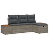 vidaXL Set Divano da Giardino 4 pz Grigio polyrattan