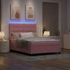 vidaXL Letto a Sorgente LED con materasso Rosa 140 x 200 cm Velluto