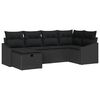 vidaXL Set di divani 6 pz Nero polyrattan