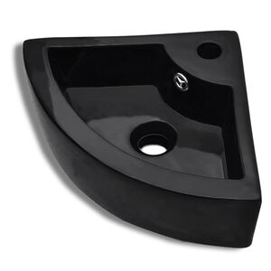 vidaXL Lavandino con Troppopieno 45x32x12,5 cm Nero