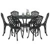 vidaXL Set da Pranzo per Giardino 7 pcs Nero 90 x 90 x 75 cm