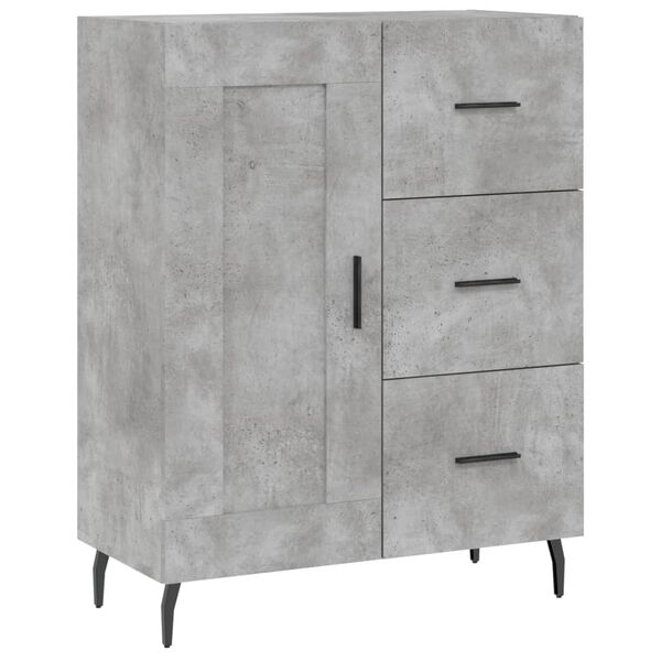 vidaXL Credenza Grigio Cemento 69,5x34x90 cm in Legno Multistrato