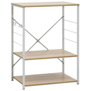 vidaXL Mobile Microonde Bianco Rovere 60x39,6x79,5cm Legno Multistrato
