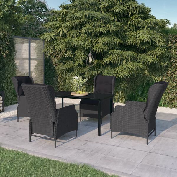 vidaXL Set da Pranzo da Giardino 5 pz Grigio Scuro