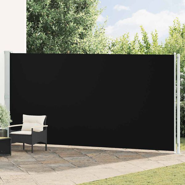 vidaXL Tenda da Sole Laterale Retrattile per Patio 200x600 cm Nera