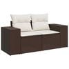 vidaXL Divano da Giardino a 2 Posti con Cuscini in Polyrattan Marrone