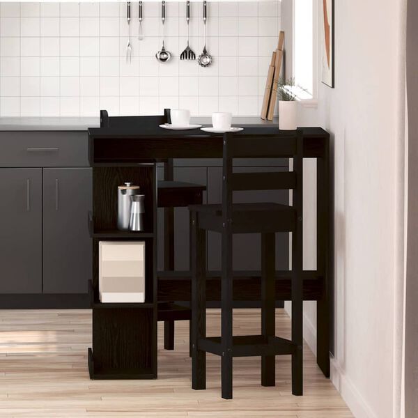 vidaXL Tavolo da bar Rovere Nero 100 x 48 x 101,5 cm Legno multistrato