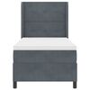 vidaXL Letto a molle con materasso Grigio scuro 90 x 190 cm Velluto