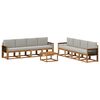 vidaXL Set di divani da esterno 9 pz Naturale e Grigio Chiaro