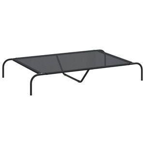 vidaXL Cuccia per Cani Rialzata Nera 130x80x20 cm Textilene e Acciaio