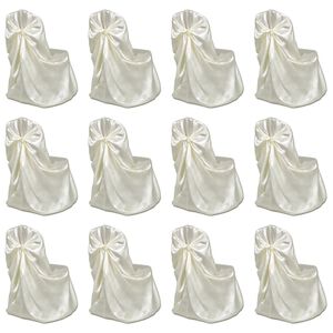 vidaXL Coprisedie per Feste di Matrimonio 12 pz Crema