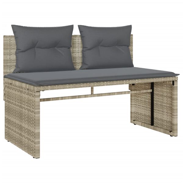 vidaXL Set Divano da Giardino 4pz con Cuscini Grigio Chiaro Polyrattan