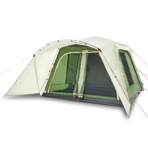 vidaXL Tenda Familiare con Portico 9 Persone Verde a Rilascio Rapido