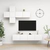 vidaXL Set Mobili Porta TV 7 pz Bianco in Legno Multistrato