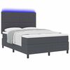 vidaXL Letto a Sorgente LED Grigio Scuro e Bianco 140 x 190 cm