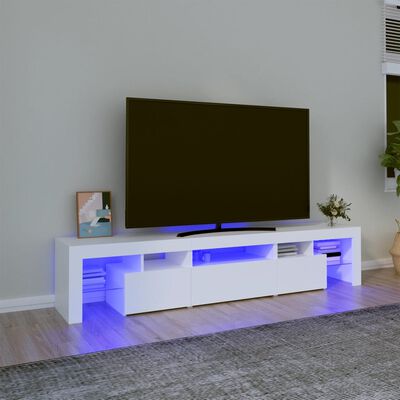 vidaXL Mobile Porta TV con Luci LED Bianco 200x36,5x40 cm