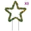 vidaXL Decorazioni Luminose Natalizie Picchetti 3pz Stella 50LED 29cm