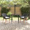 vidaXL Set da Pranzo per Giardino con cuscino 3 pcs Nero polyrattan