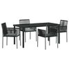 vidaXL Set da Pranzo per Giardino 5 pcs Nero Rattan in PE