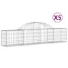 vidaXL Cesti Gabbioni ad Arco 5 pz 200x30x40/60 cm Ferro Zincato