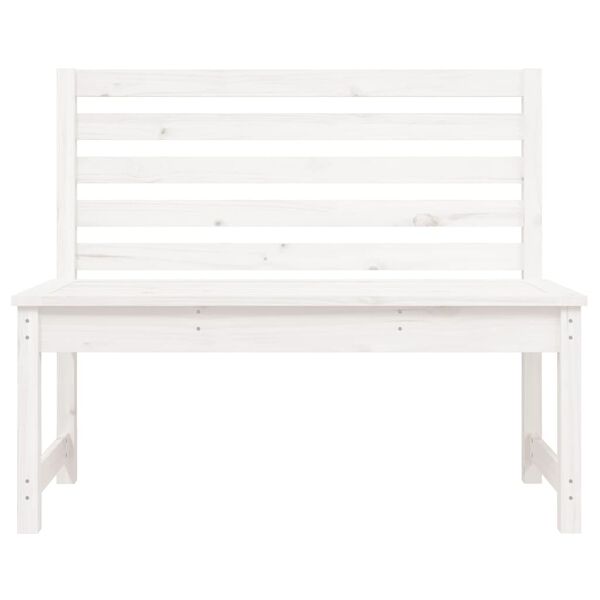 vidaXL Panca da Giardino Bianca 109 cm in Legno Massello di Pino