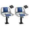 vidaXL Sedili Barca con Supporto 2pz Altezza Regolabile Girevole 360&deg;