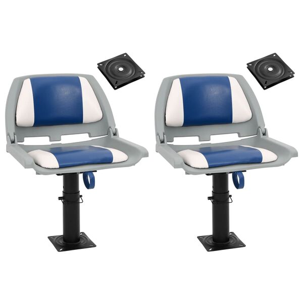 vidaXL Sedili Barca con Supporto 2pz Altezza Regolabile Girevole 360&deg;