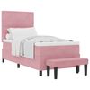 vidaXL Letto a molle con testiera Rosa 200 x 90 cm Velluto