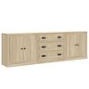 vidaXL Credenze 3 pz Rovere Sonoma in Legno Multistrato