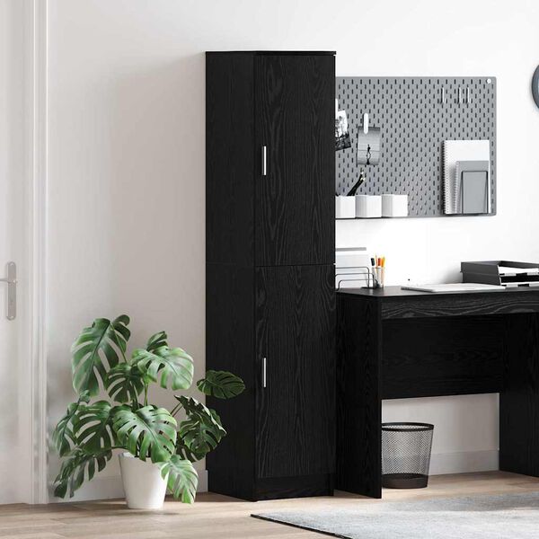 vidaXL Highboard Rovere nero 35 x 39 x 168 cm Legno multistrato