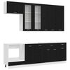 vidaXL Unit&agrave; Cucina LYON 8 pz Rovere Nero Legno ingegnerizzato