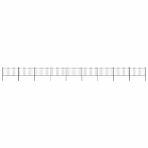 vidaXL Recinzione da Giardino con Punta a Lancia in Acciaio 1603,5x100 cm Nero