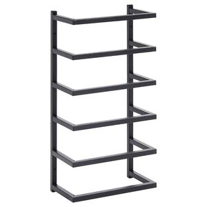 vidaXL Portasciugamani Nero 24x12x48 cm in Acciaio